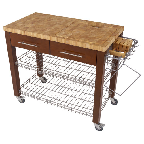 Ebern Designs Sydney Butcher Block Kitchen Cart & Reviews Wayfair